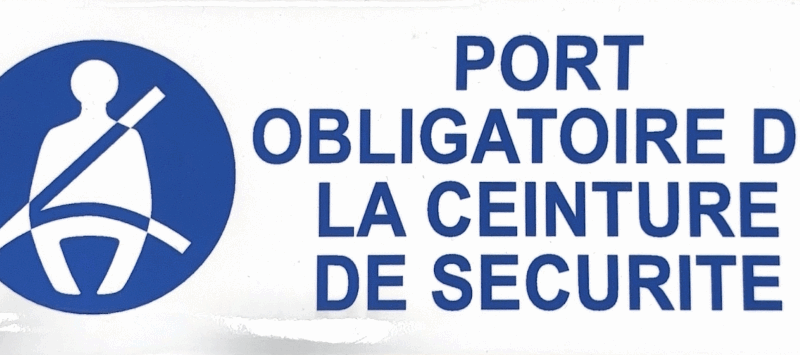 ADHESIVE REGLEMENTAIRE PORT DE CEINTURE