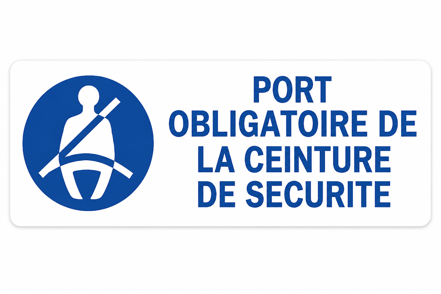 ADHESIVE REGLEMENTAIRE PORT DE CEINTURE