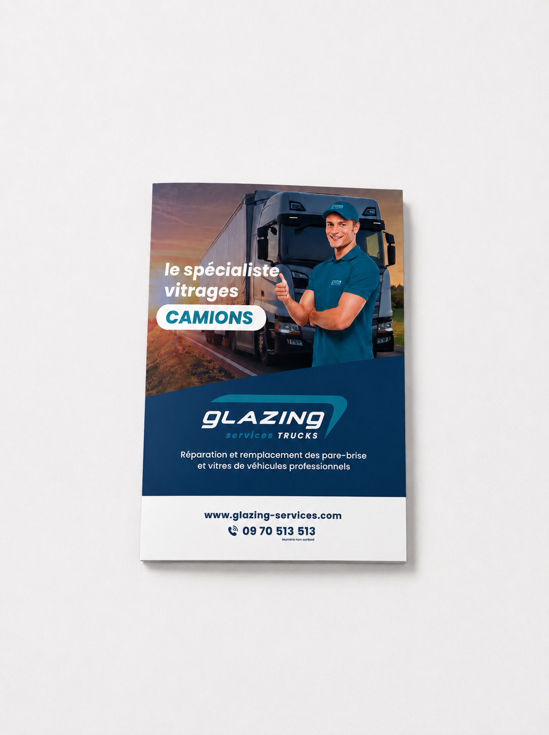 LOTS DE 50 FLYERS A5 GLAZING SERVICES TRUCKS