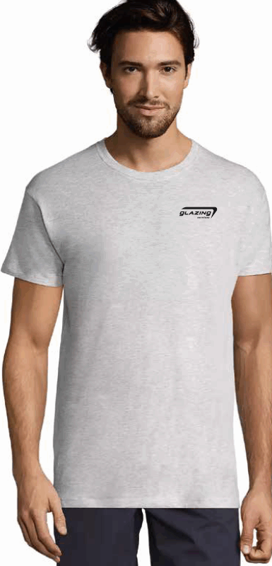 TEE SHIRT GLAZING GRIS LOGO NOIR